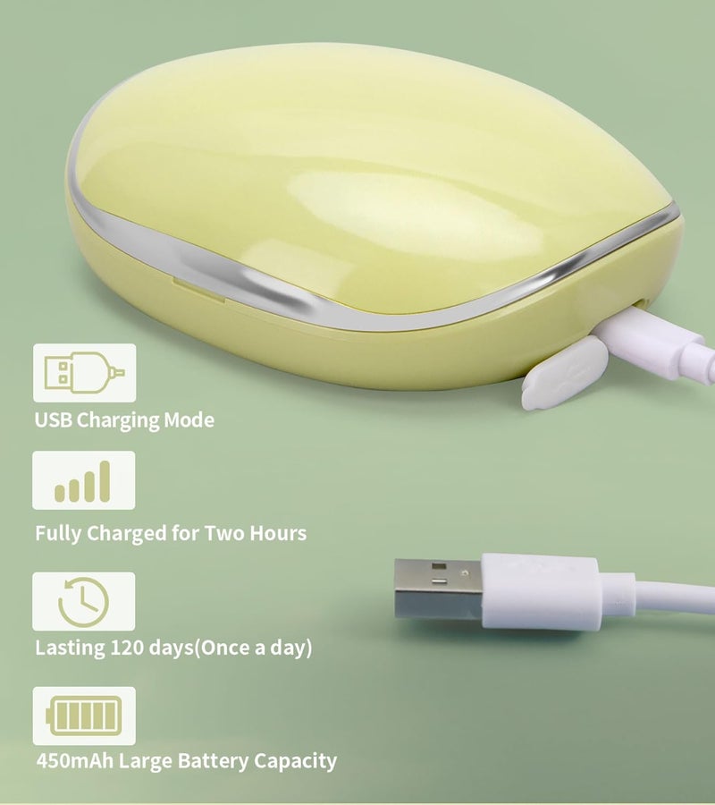 ofone Contact Lens Cleaner, Ultrasonic Contact Lens Cleaning Machine with USB Charger, Timer Display and 5 Contact Solution Cases Kit Replacement for Soft Hard Colored RGP Lenses (Avocado Green) - Image 5